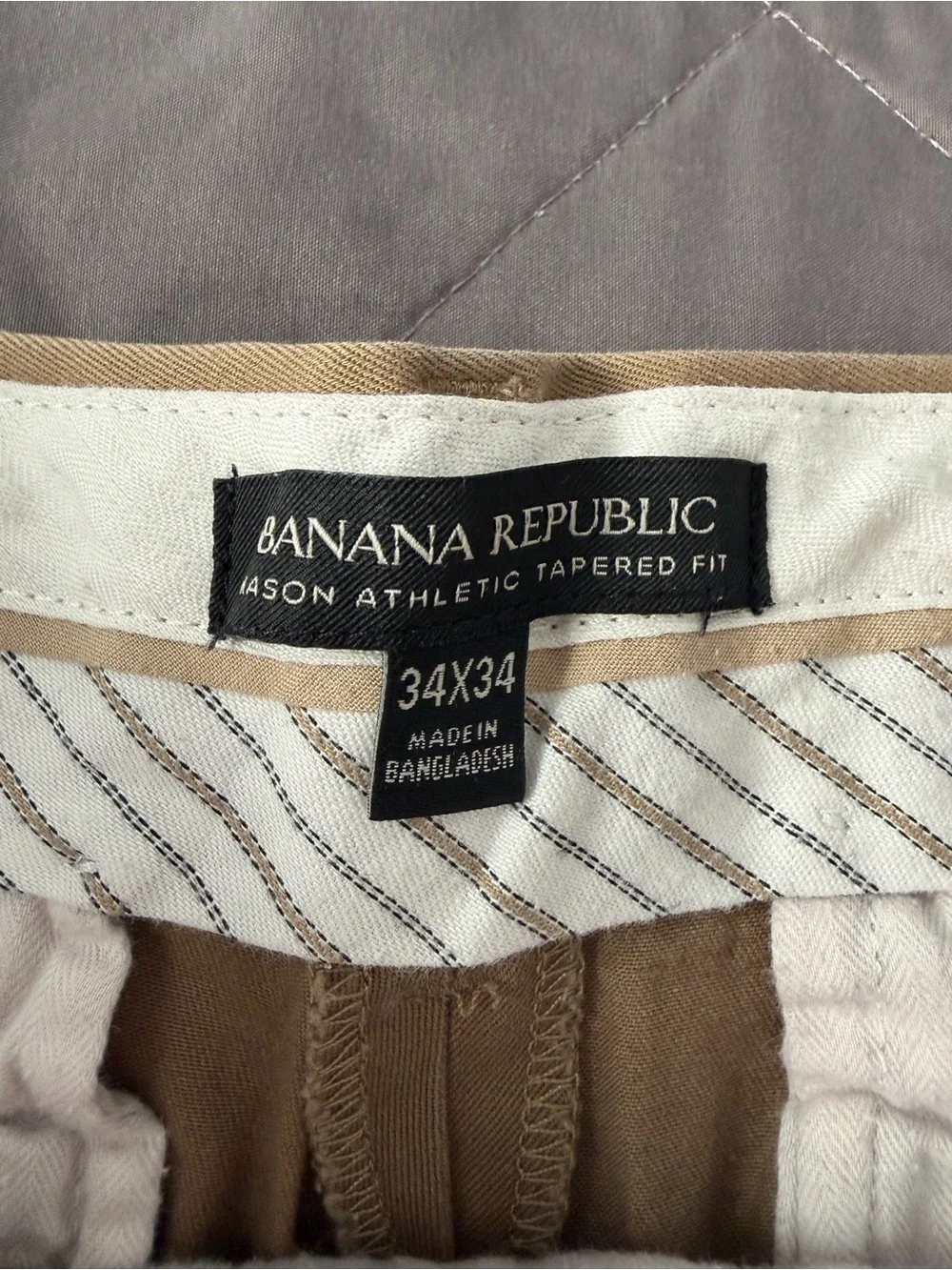 Banana Republic Pants Mens 34x34  mason athletic tapered fit chino Khaki Casual
